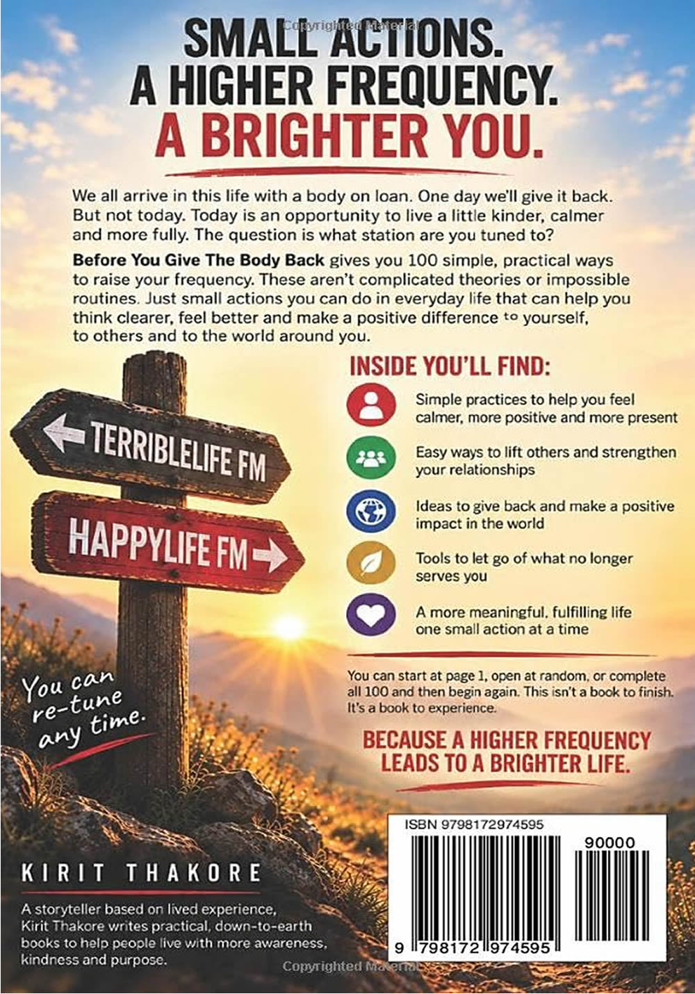 BEFORE YOU GIVE THE BODY BACK Back cover by Kirit Thakore