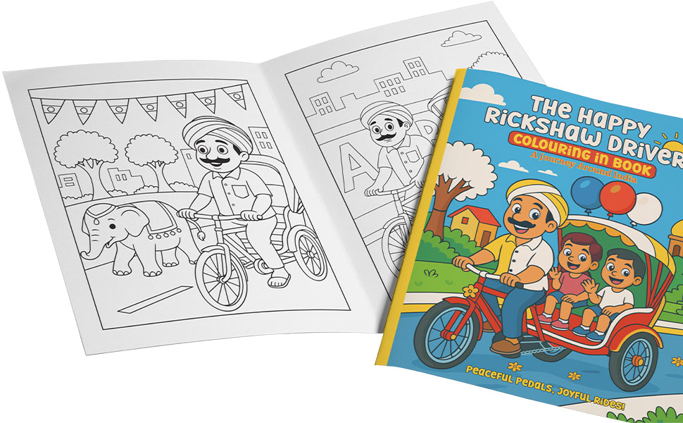 The Happy Rickshaw Driver Colouring Book by Kirit Thakore extra 2